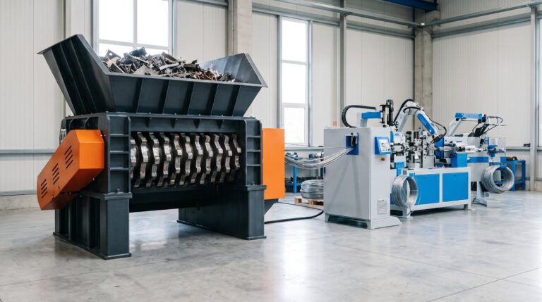 Ножова мелница и CNC машина за огъване на тел в производствен цех